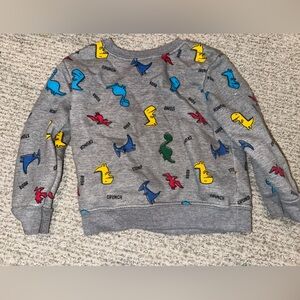 Gray Dinosaur Print Sweatshirt
